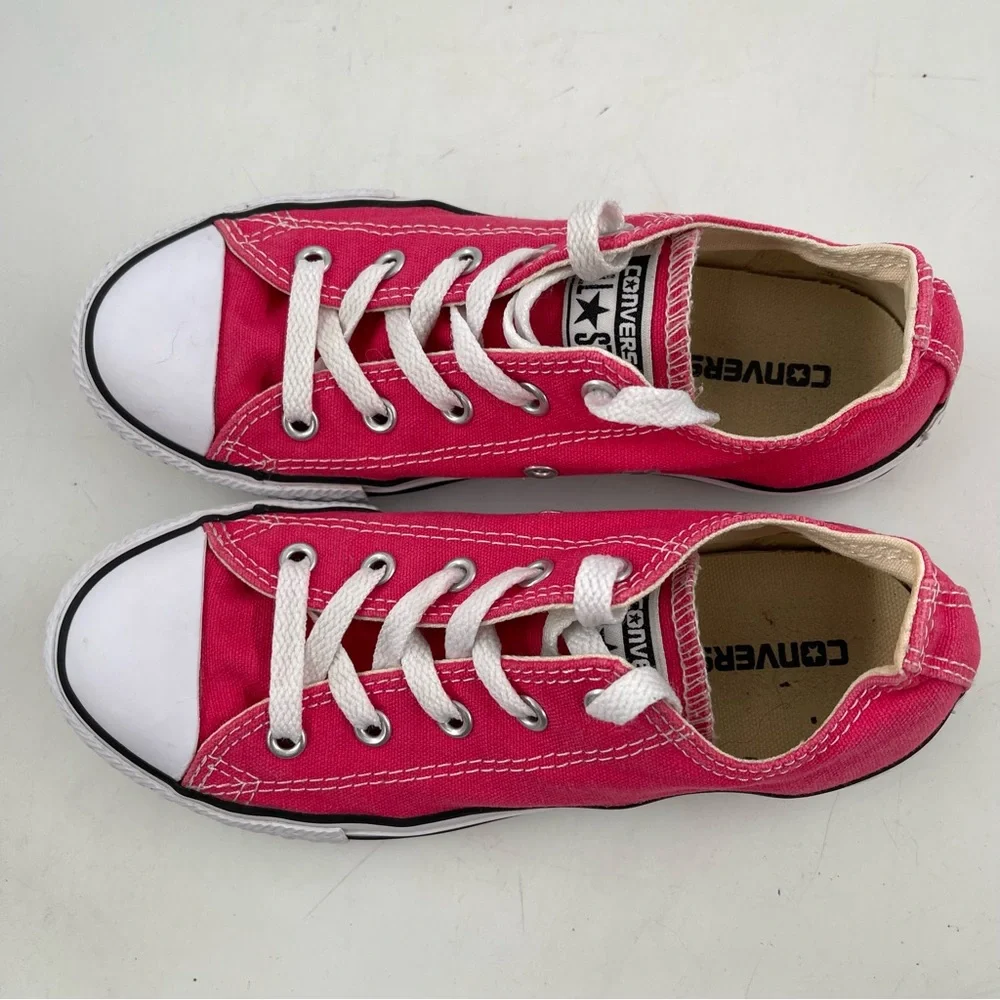 Converse Girls Chuck Taylor AS -SZ 2Y- Pink Canvas Low Top Lace-up Sneaker Shoes